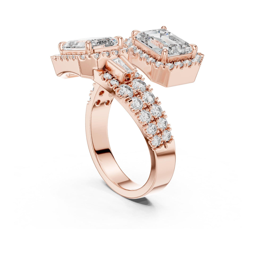 Emerald Cut Lab Grown Diamond Solitaire Ring, 3.69ct Total, Solid Gold