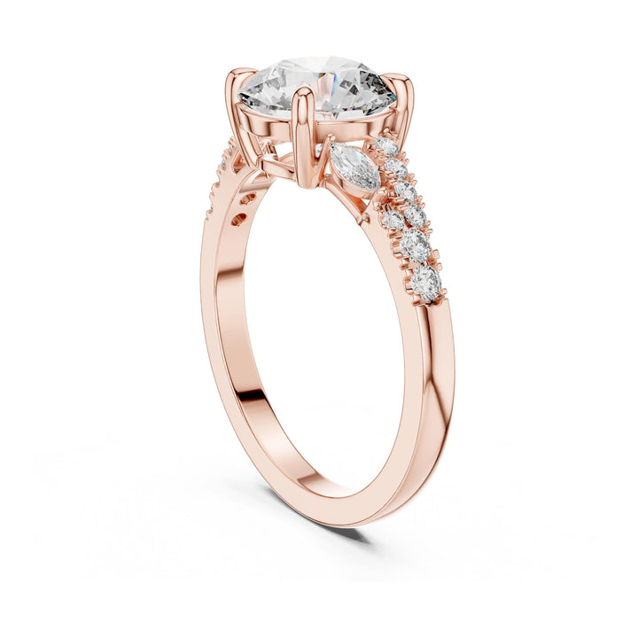 Round Cut Lab Grown Diamond Solitaire Ring, 2.27ct Total, Solid Gold