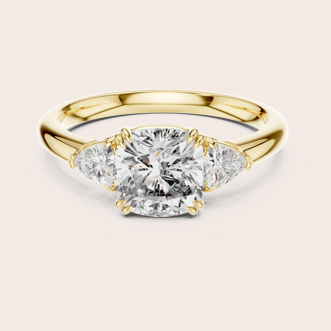 Cushion Cut Lab Grown Diamond Cluster Ring, 2.09ct Total, Solid Gold