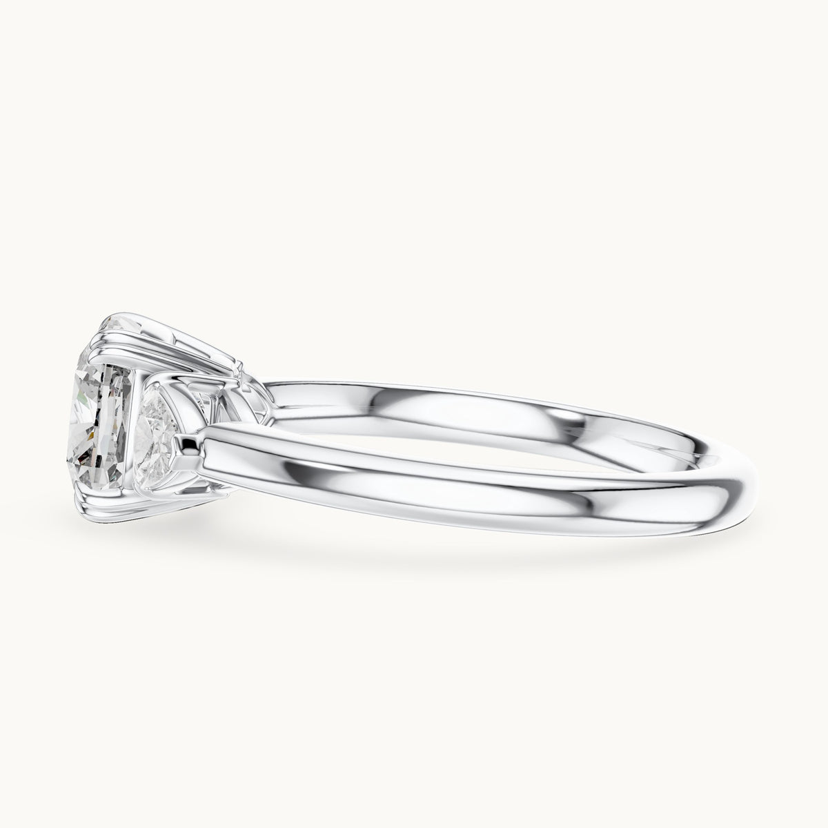 Cushion cut lab-grown diamond cluster ring in 14K white gold, 2.09 CT TW, view 2