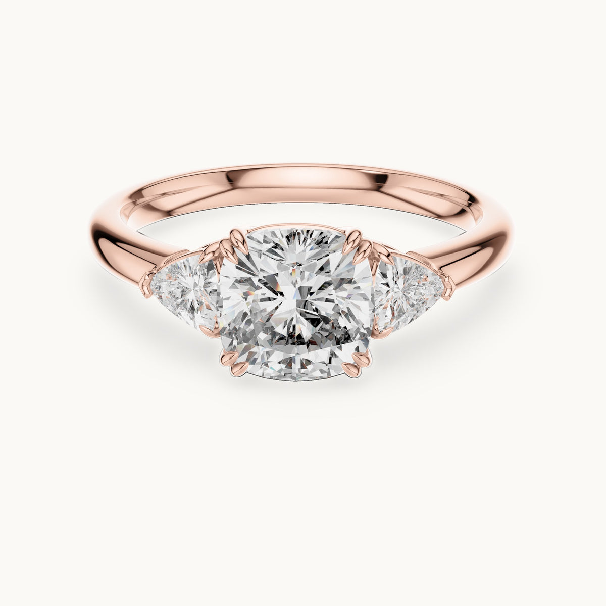 Cushion cut lab-grown diamond cluster ring in 14K rose gold, 2.09 CT TW, view 3