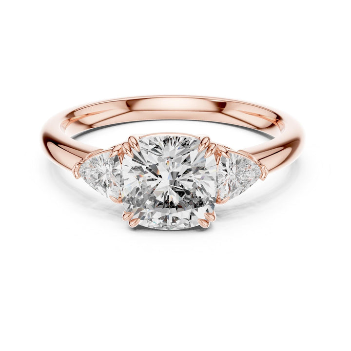 Cushion Cut Lab Grown Diamond Cluster Ring, 2.09ct Total, Solid Gold