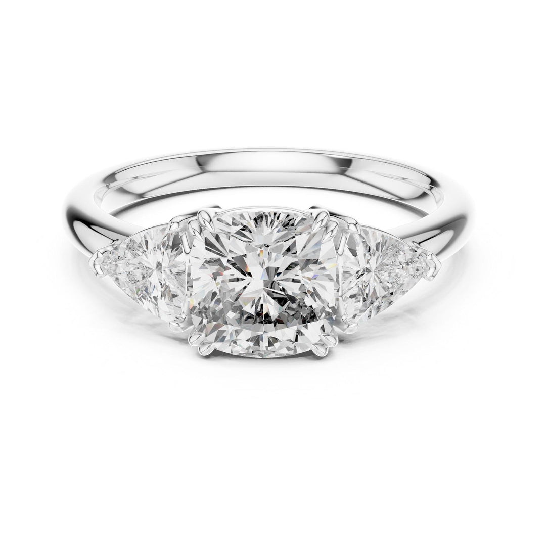 Cushion Cut Lab Grown Diamond Cluster Ring, 2.39ct Total, Solid Gold