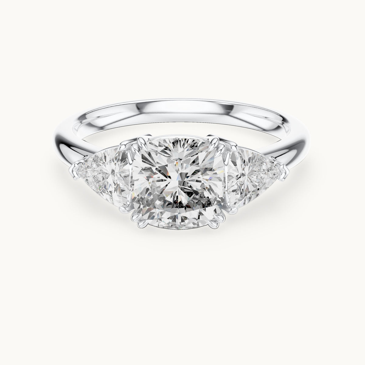 Cushion cut lab-grown diamond cluster ring in 14K white gold, 2.39 CT TW, view 3