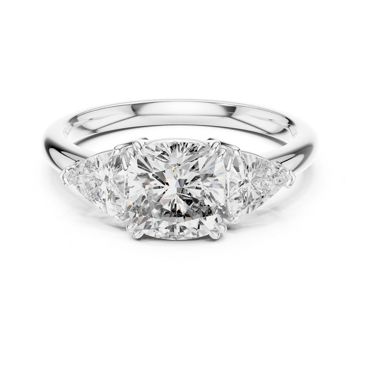 Cushion Cut Lab Grown Diamond Cluster Ring, 2.39ct Total, Solid Gold