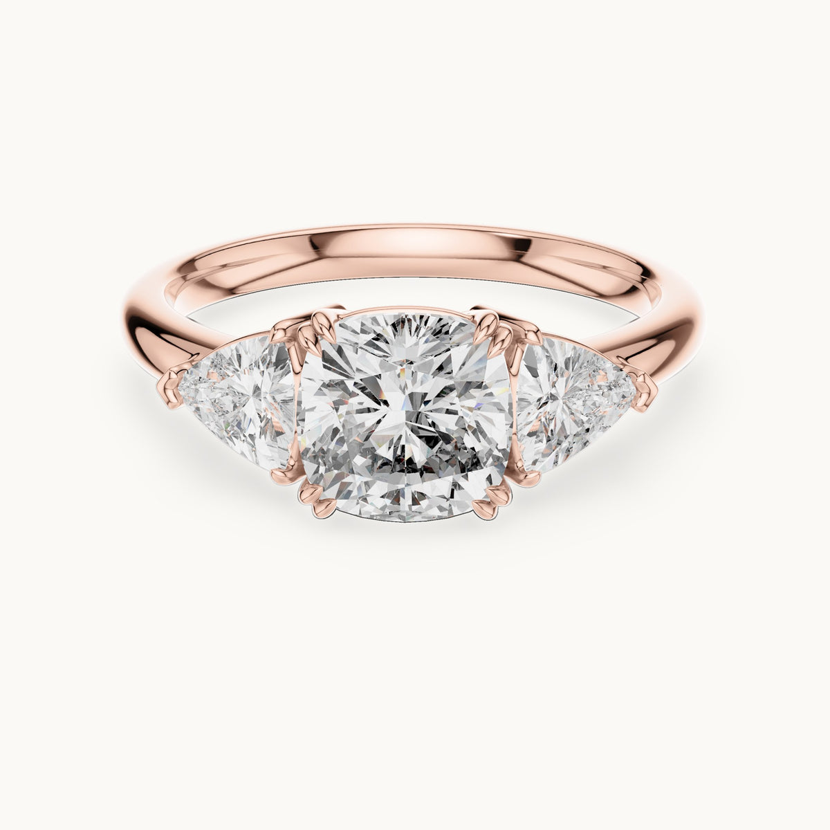 Cushion cut lab-grown diamond cluster ring in 14K rose gold, 2.39 CT TW, view 3