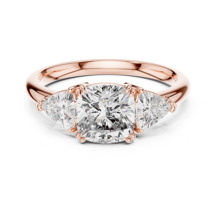 Cushion Cut Lab Grown Diamond Cluster Ring, 2.39ct Total, Solid Gold