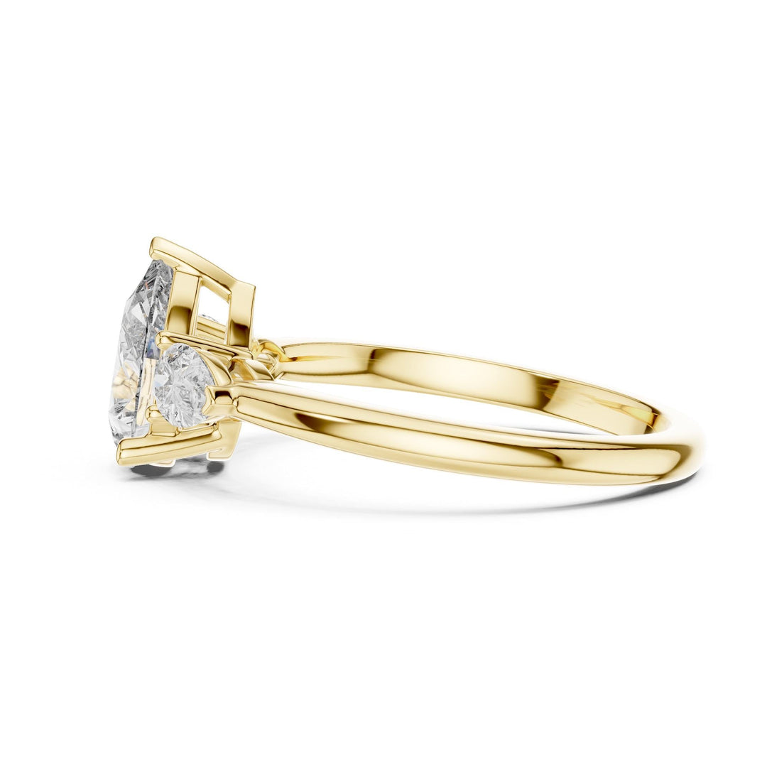 Pear Cut Lab Grown Diamond Cluster Ring, 1.53ct Total, Solid Gold