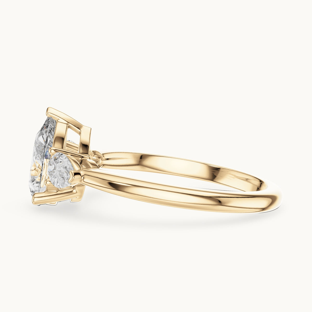 Pear cut lab-grown diamond cluster ring in 14K yellow gold, 1.53 CT TW, view 3