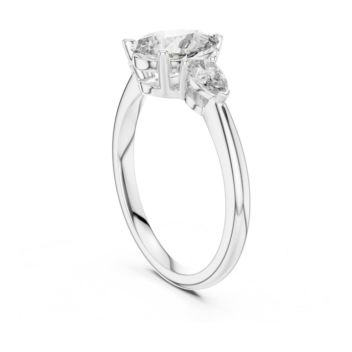 Pear Cut Lab Grown Diamond Cluster Ring, 1.53ct Total, Solid Gold