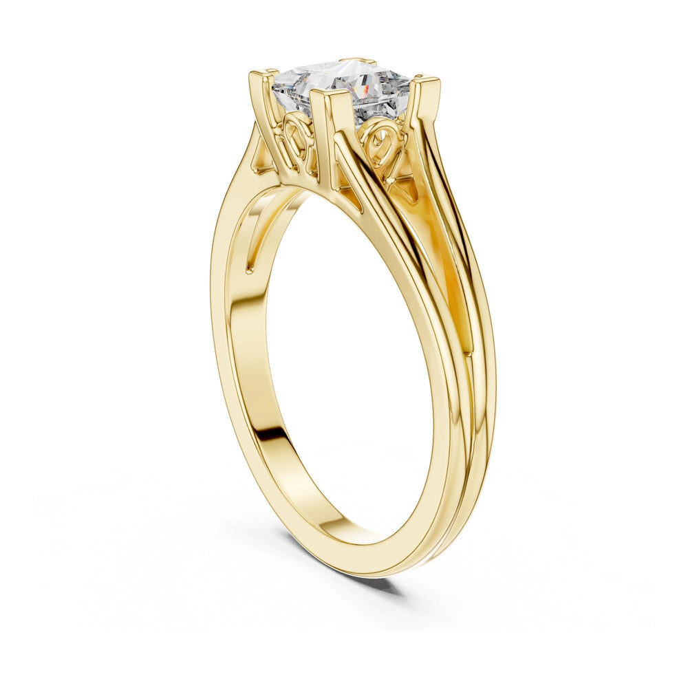 Princess Cut Lab Grown Diamond Solitaire Ring, 1.04ct Total, Solid Gold