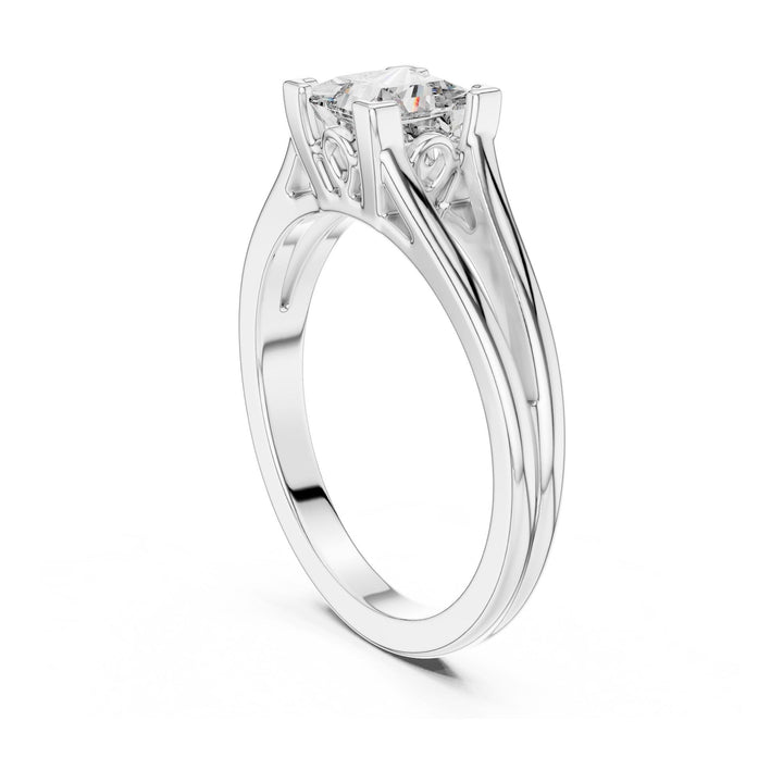 Princess Cut Lab Grown Diamond Solitaire Ring, 1.04ct Total, Solid Gold