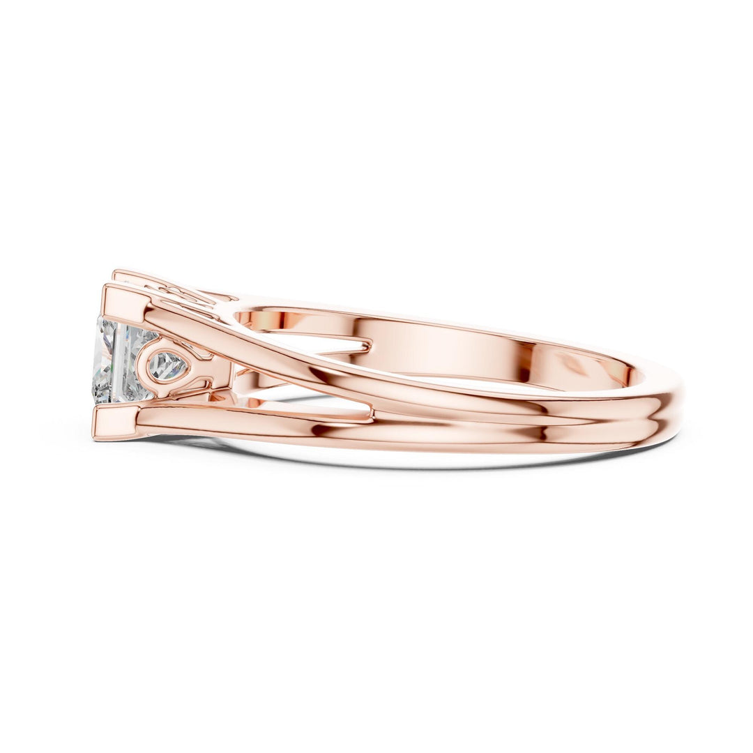 Princess Cut Lab Grown Diamond Solitaire Ring, 1.04ct Total, Solid Gold