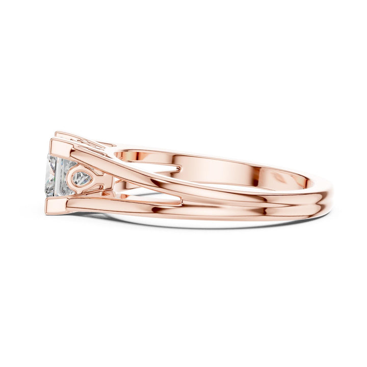 Princess Cut Lab Grown Diamond Solitaire Ring, 1.04ct Total, Solid Gold