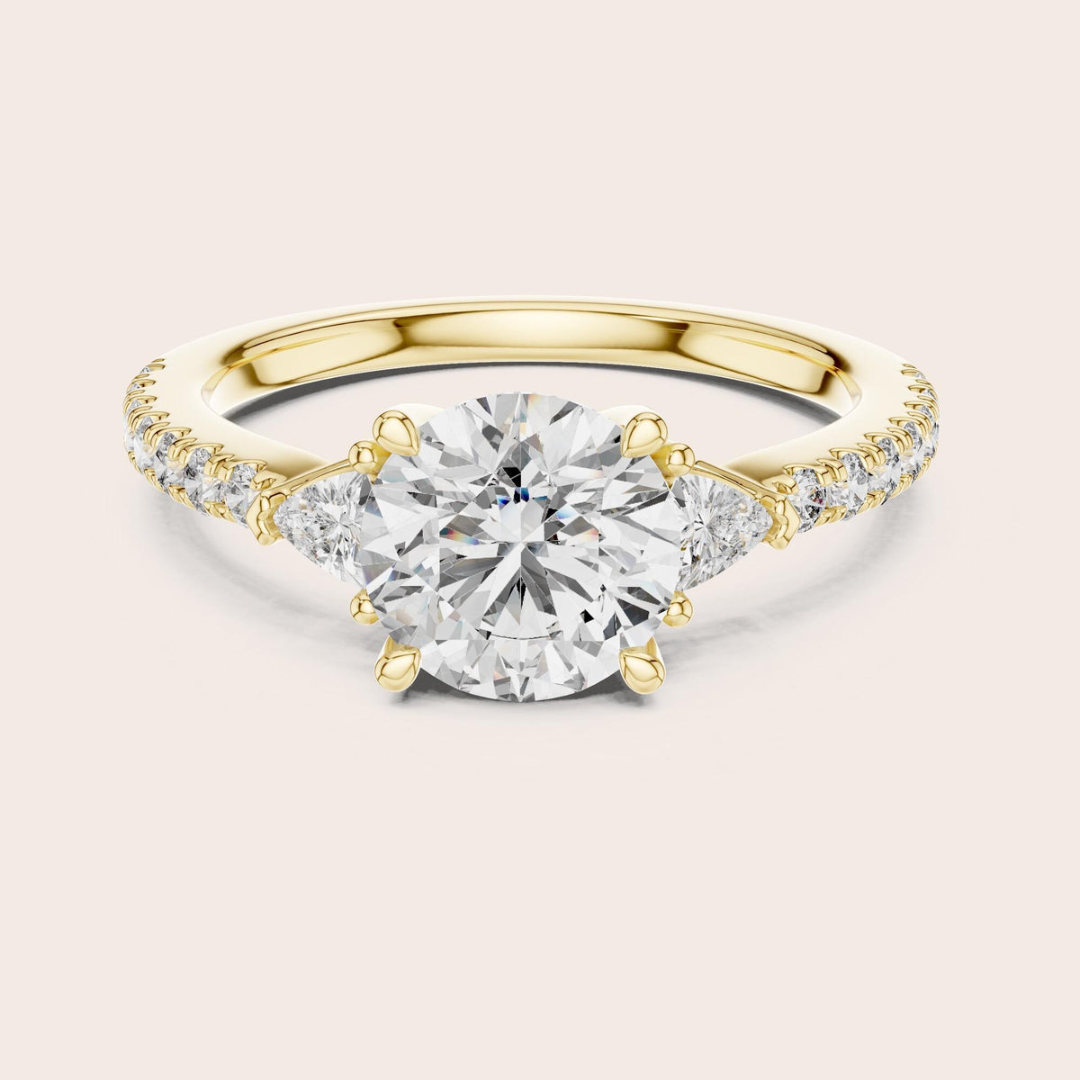 Round Cut Lab Grown Diamond Solitaire Ring, 1.78ct Total, Solid Gold