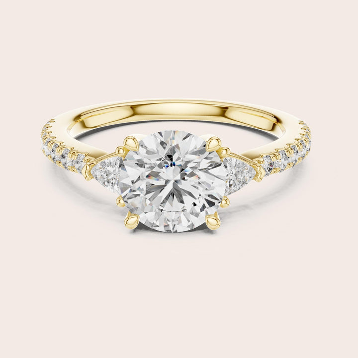 Round Cut Lab Grown Diamond Solitaire Ring, 1.78ct Total, Solid Gold
