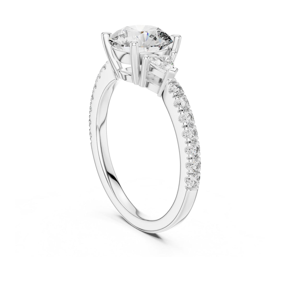 Round Cut Lab Grown Diamond Solitaire Ring, 1.78ct Total, Solid Gold