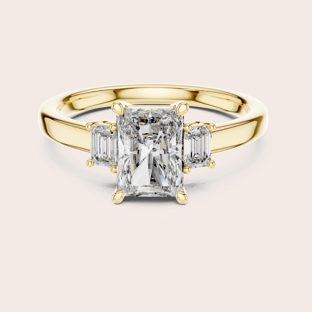 Radiant Cut Lab Grown Diamond Solitaire Ring, 1.70ct Total, Solid Gold