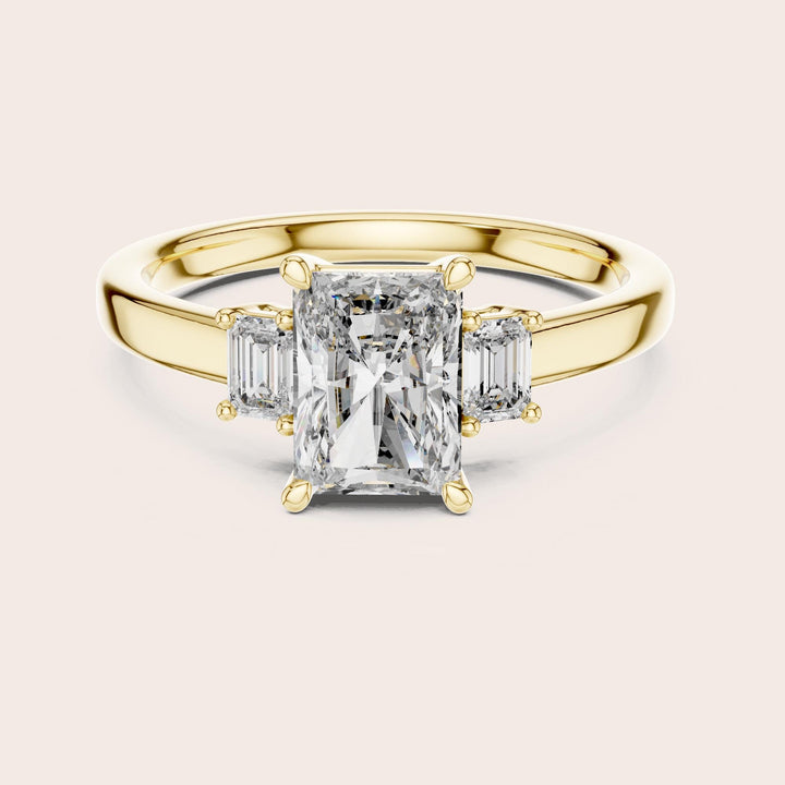 Radiant Cut Lab Grown Diamond Solitaire Ring, 1.70ct Total, Solid Gold
