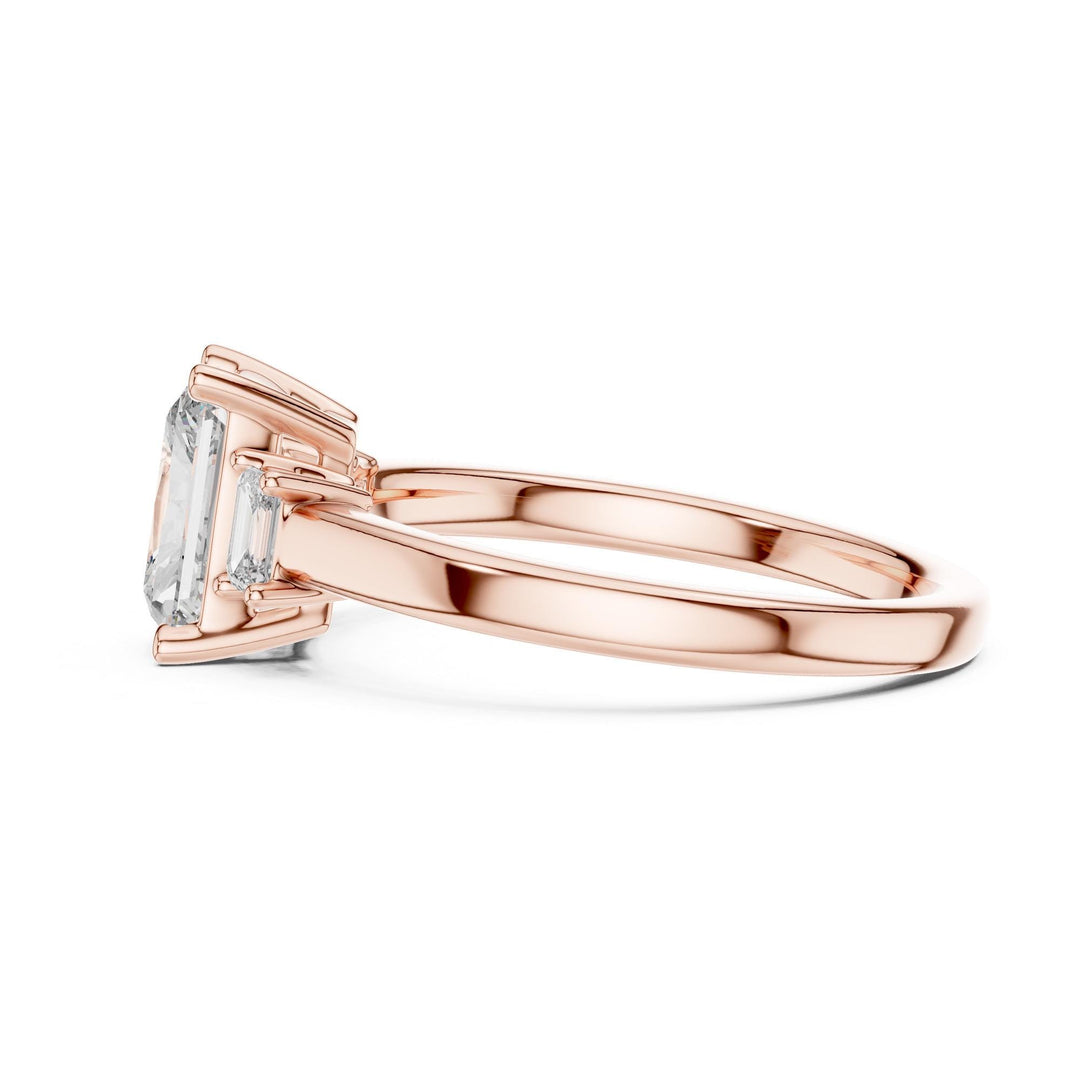 Radiant Cut Lab Grown Diamond Solitaire Ring, 1.70ct Total, Solid Gold