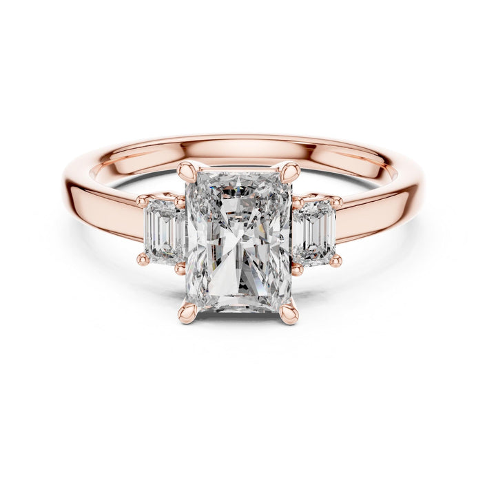 Radiant Cut Lab Grown Diamond Solitaire Ring, 1.70ct Total, Solid Gold