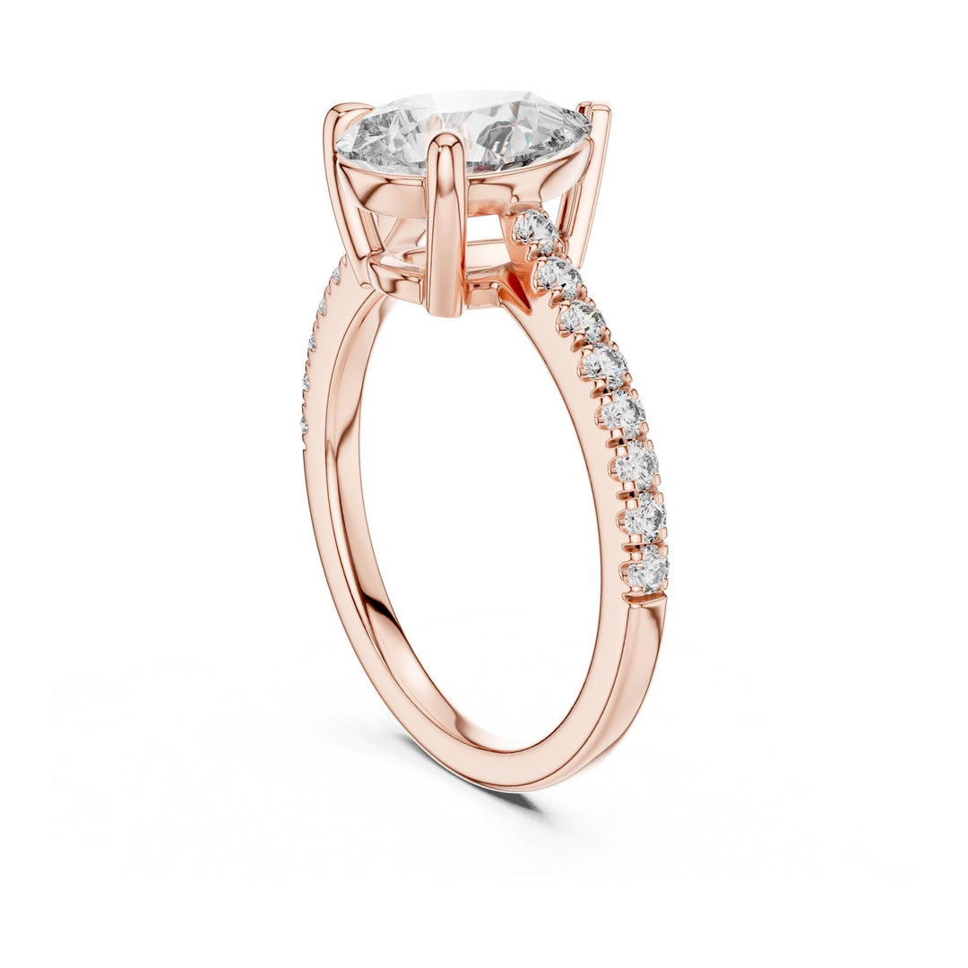 Pear Cut Lab Grown Diamond Solitaire Ring, 2.29ct Total, Solid Gold