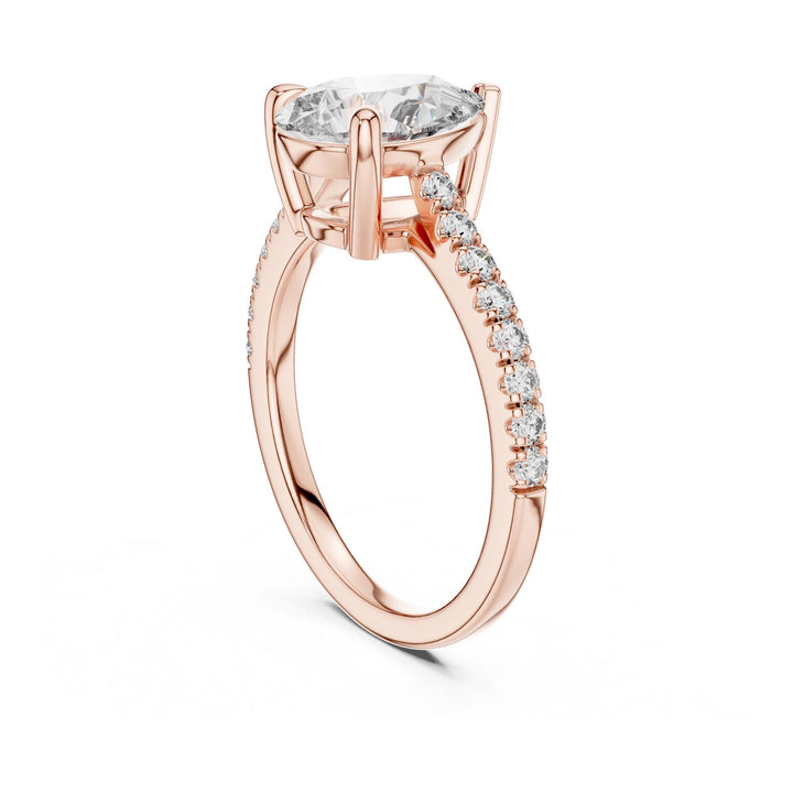 Pear Cut Lab Grown Diamond Solitaire Ring, 2.29ct Total, Solid Gold