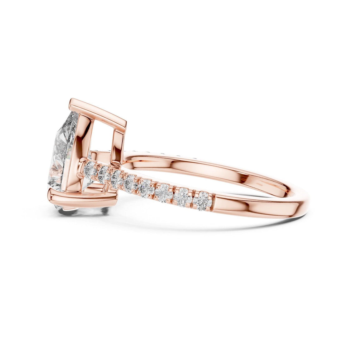 Pear Cut Lab Grown Diamond Solitaire Ring, 2.29ct Total, Solid Gold