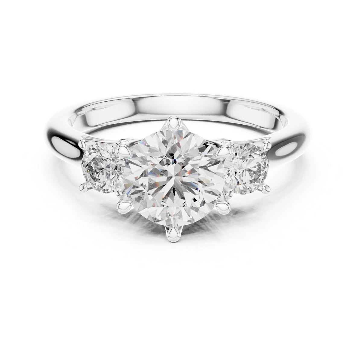 Round Cut Lab Grown Diamond Cluster Ring, 1.81ct Total, Solid Gold