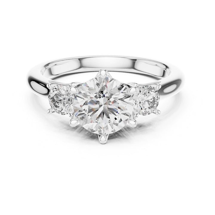 Round Cut Lab Grown Diamond Cluster Ring, 1.81ct Total, Solid Gold