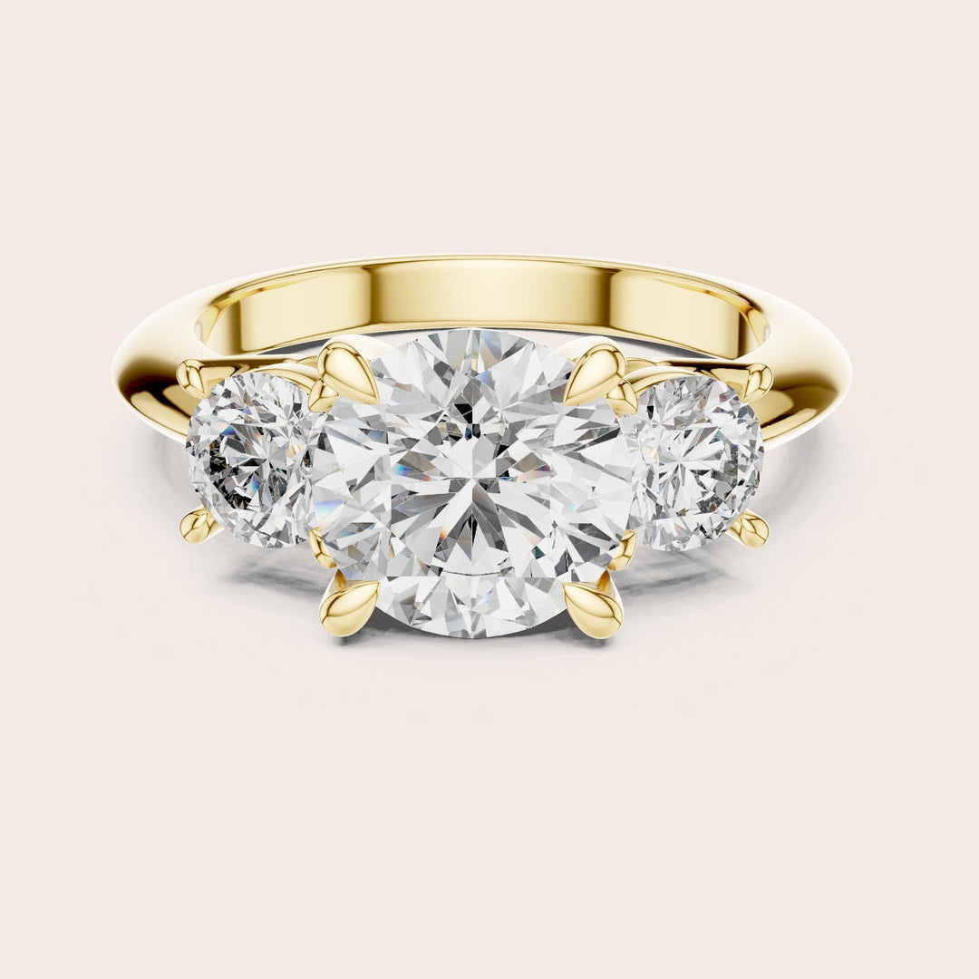 Round Cut Lab Grown Diamond Cluster Ring, 3.50ct Total, Solid Gold
