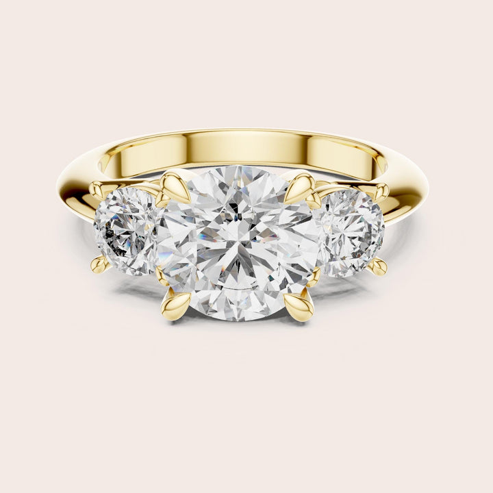 Round Cut Lab Grown Diamond Cluster Ring, 3.50ct Total, Solid Gold