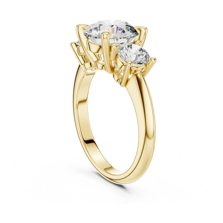 Round Cut Lab Grown Diamond Cluster Ring, 3.50ct Total, Solid Gold