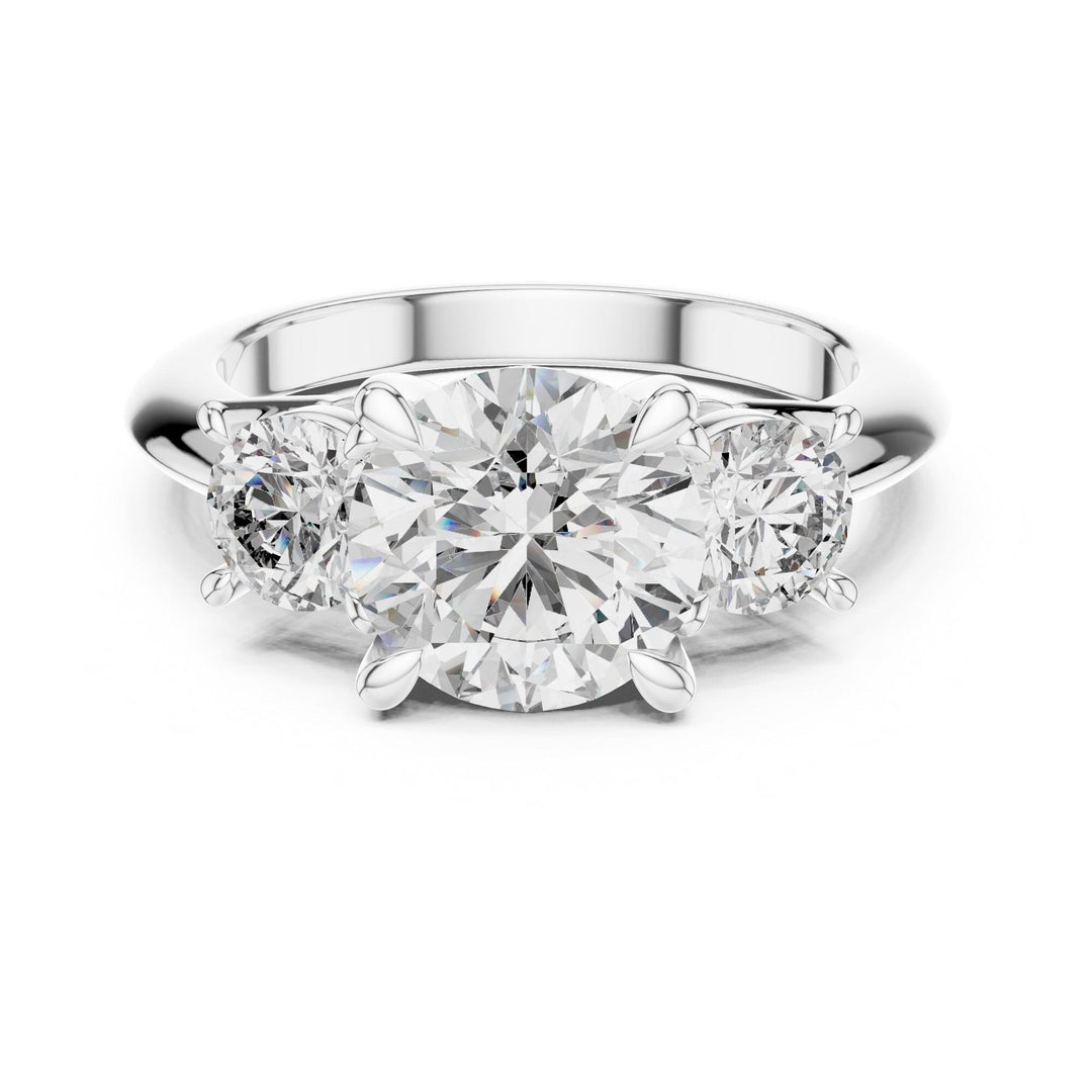 Round Cut Lab Grown Diamond Cluster Ring, 3.50ct Total, Solid Gold