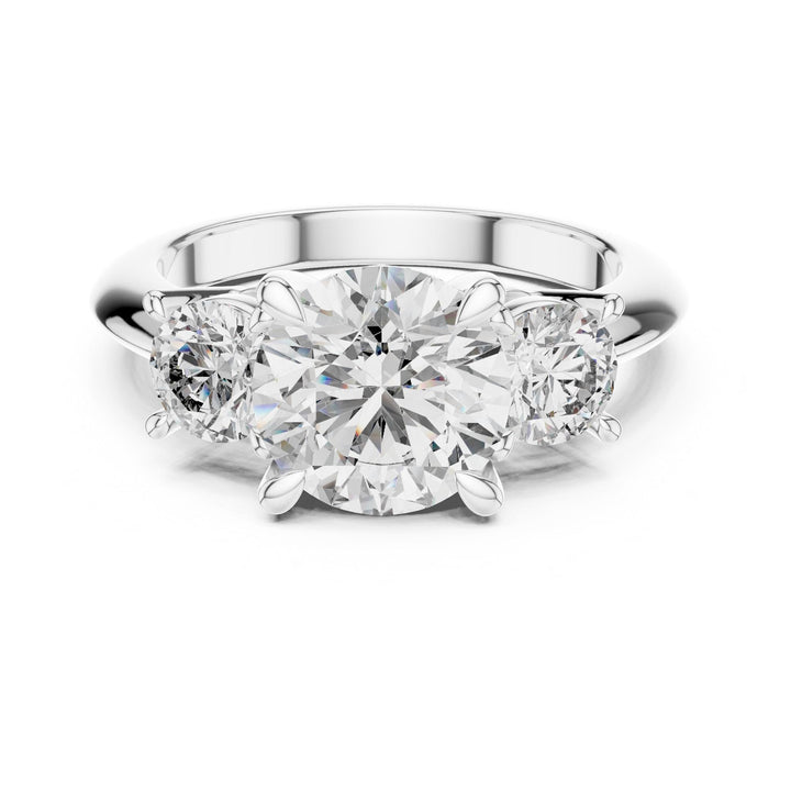 Round Cut Lab Grown Diamond Cluster Ring, 3.50ct Total, Solid Gold