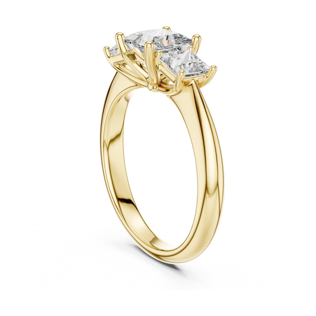 Princess Cut Lab Grown Diamond Cluster Ring, 2.00ct Total, Solid Gold