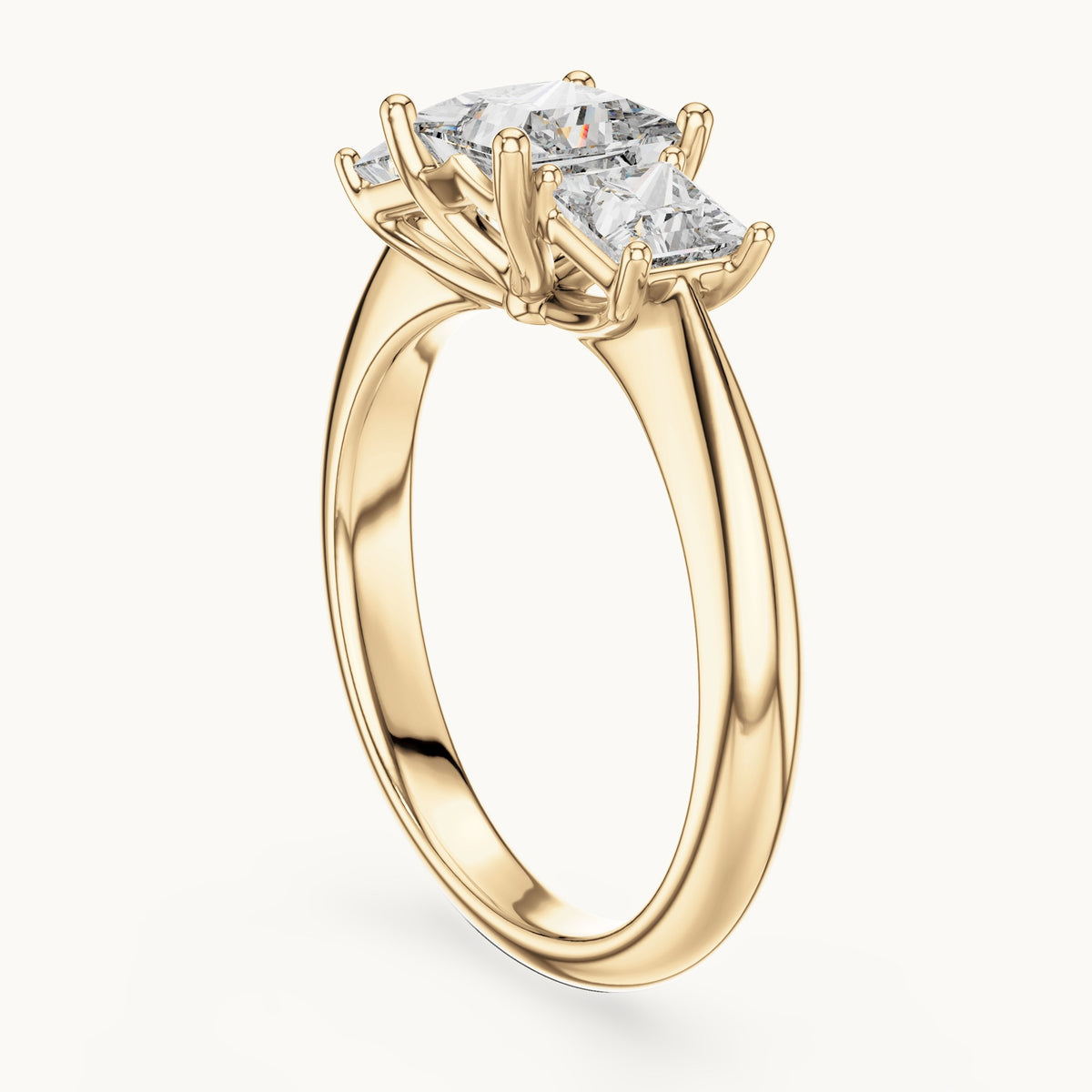 Princess Cut Lab Grown Diamond Cluster Ring, 2.00ct Total, Solid Gold