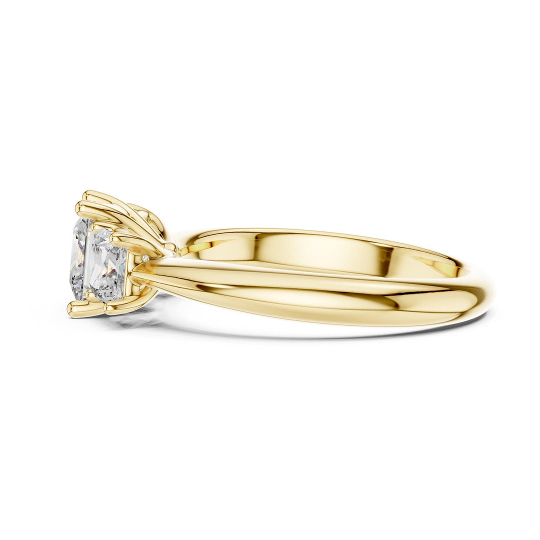 Princess Cut Lab Grown Diamond Cluster Ring, 2.00ct Total, Solid Gold