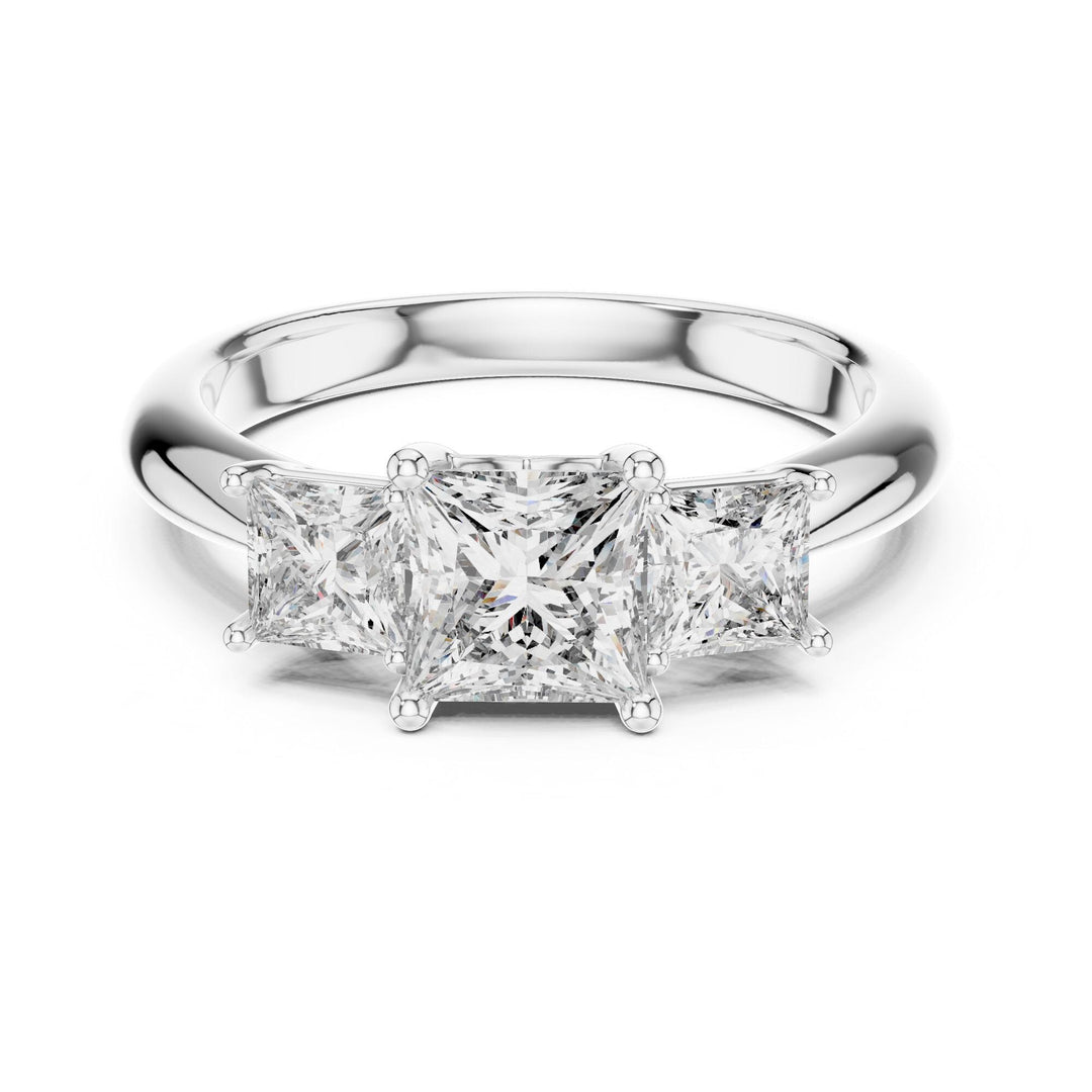 Princess Cut Lab Grown Diamond Cluster Ring, 2.00ct Total, Solid Gold