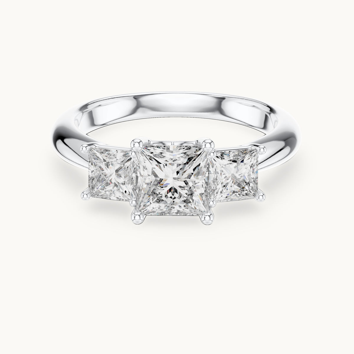 Princess Cut Lab Grown Diamond Cluster Ring, 2.00ct Total, Solid Gold