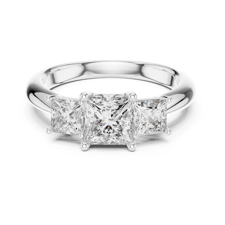 Princess Cut Lab Grown Diamond Cluster Ring, 2.00ct Total, Solid Gold