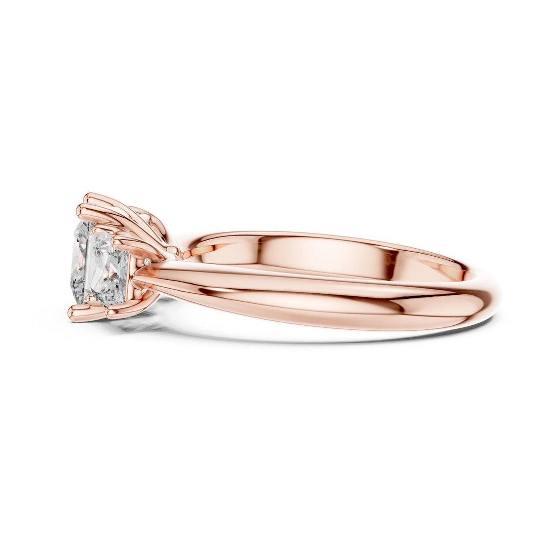 Princess Cut Lab Grown Diamond Cluster Ring, 2.00ct Total, Solid Gold