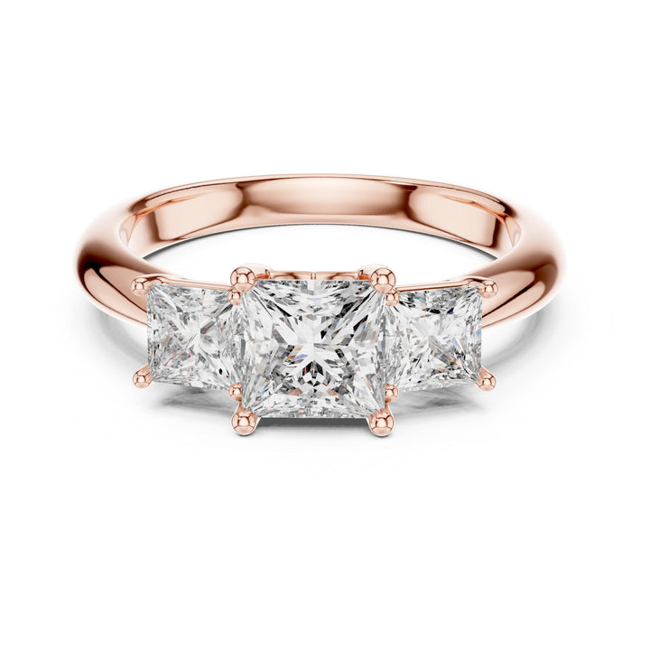 Princess Cut Lab Grown Diamond Cluster Ring, 2.00ct Total, Solid Gold
