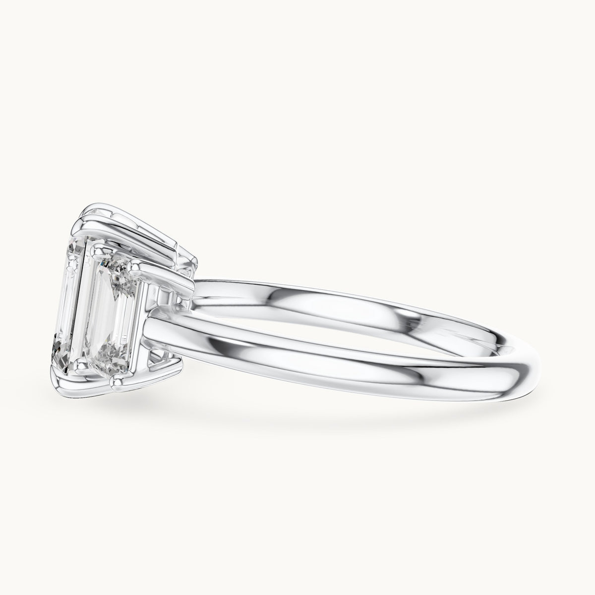 Emerald cut lab-grown diamond cluster ring in 14K white gold, 3.00 CT TW, view 2