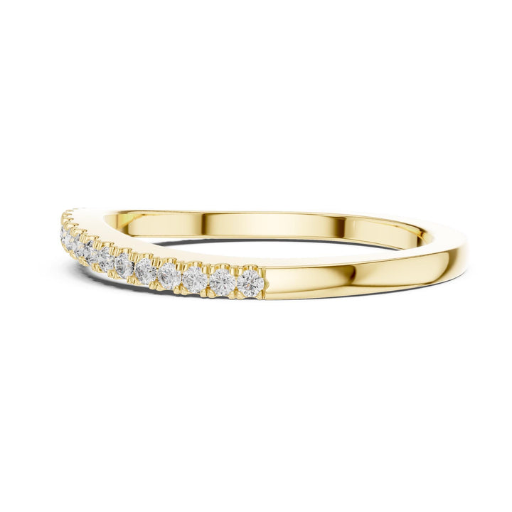 Round Cut Lab Grown Diamond Half Eternity Band, 0.22ct Total, Solid Gold