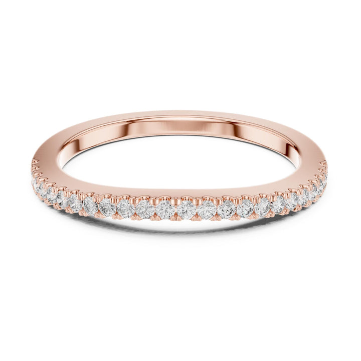 Round Cut Lab Grown Diamond Half Eternity Band, 0.22ct Total, Solid Gold