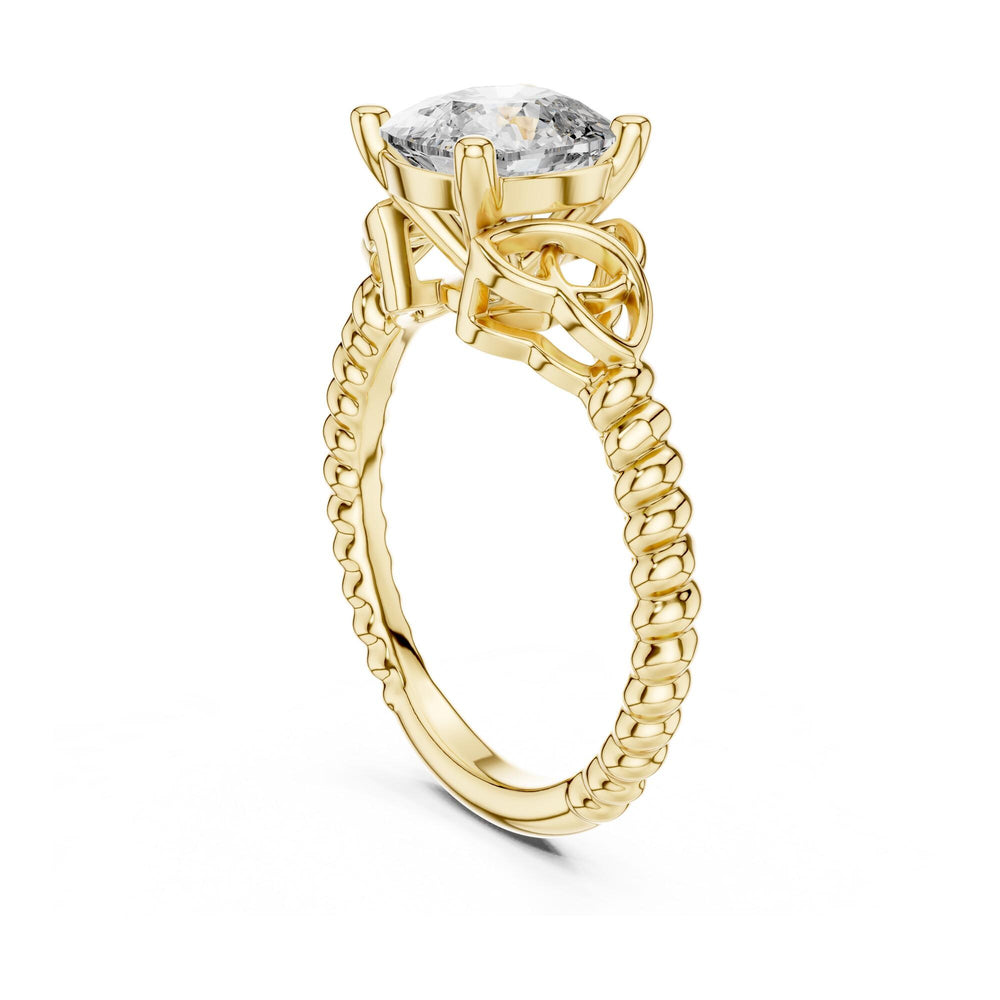 Cushion Cut Lab Grown Diamond Solitaire Ring, 2.43ct Total, Solid Gold
