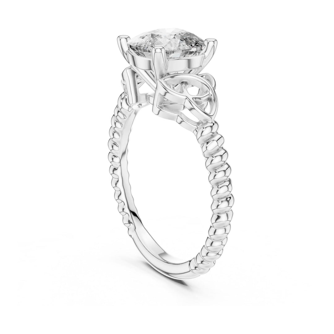 Cushion Cut Lab Grown Diamond Solitaire Ring, 2.43ct Total, Solid Gold