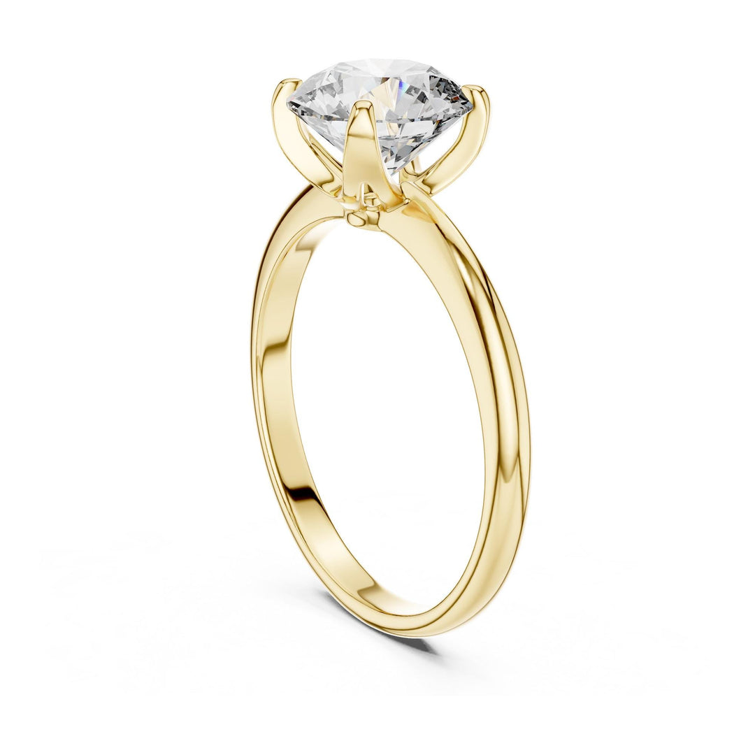 Round Cut Lab Grown Diamond Solitaire Ring, 1.50ct Total, Solid Gold