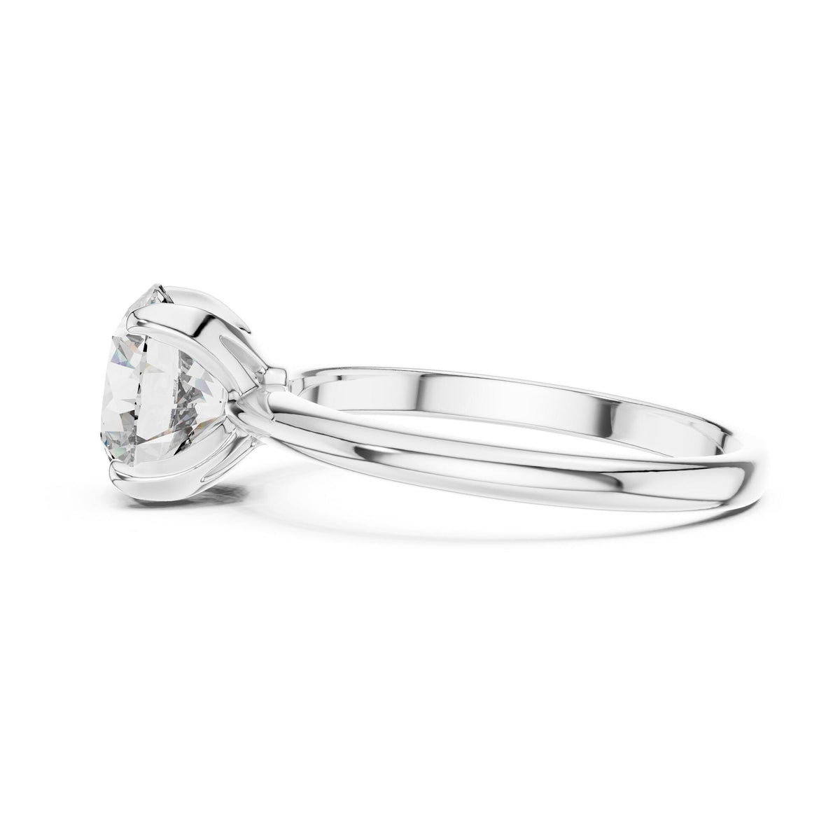 Round Cut Lab Grown Diamond Solitaire Ring, 1.50ct Total, Solid Gold